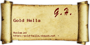 Gold Hella névjegykártya